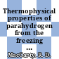 Thermophysical properties of parahydrogen from the freezing liquid line to 5000 r for pressures to 10,000 psia.
