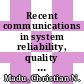 Recent communications in system reliability, quality and supply chain management [E-Book] /