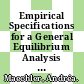 Empirical Specifications for a General Equilibrium Analysis of Labor Market Policies and Adjustments [E-Book] /