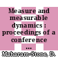 Measure and measurable dynamics : proceedings of a conference in honor of Dorothy Maharam Stone, held September 17-19, 1987 [E-Book] /