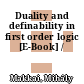Duality and definability in first order logic [E-Book] /