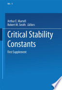 Critical Stability Constants [E-Book] : First Supplement /