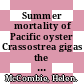 Summer mortality of Pacific oyster Crassostrea gigas the Morest Project [E-Book] /