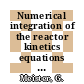 Numerical integration of the reactor kinetics equations with exponentially fitted implicit methods [E-Book] /