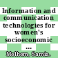Information and communication technologies for women's socioeconomic empowerment / [E-Book]