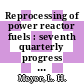 Reprocessing of power reactor fuels : seventh quarterly progress report April 1 to July 1, 1959 [E-Book]