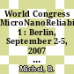 World Congress MicroNanoReliability. 1 : Berlin, September 2-5, 2007 : abstracts /
