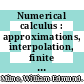 Numerical calculus : approximations, interpolation, finite differences, numerical integration and curve fitting.