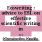 Ecowriting : advice to ESL on effective scientific writing in environmental science and engineering [E-Book] /