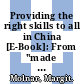 Providing the right skills to all in China [E-Book]: From "made in China" to "created in China" /