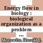 Energy flow in biology : biological organization as a problem in thermal physics /