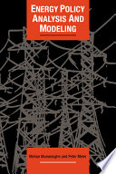 Energy policy analysis and modeling.