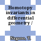 Homotopy invariants in differential geometry /