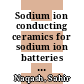 Sodium ion conducting ceramics for sodium ion batteries [E-Book] /