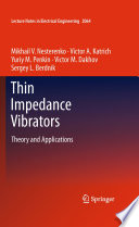 Thin Impedance Vibrators [E-Book] : Theory and Applications /