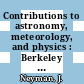 Contributions to astronomy, meteorology, and physics : Berkeley symposium on mathematical statistics and probability 0004: proceedings vol 03 : Berkeley, CA, 20.06.60-30.07.60 /