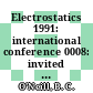 Electrostatics 1991: international conference 0008: invited and contributed papers : Oxford, 10.04.91-12.04.91.