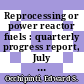 Reprocessing or power reactor fuels : quarterly progress report, July 1, 1960 to October 1, 1960 ; 12 [E-Book]