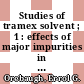 Studies of tramex solvent ; 1 : effects of major impurities in tertiary amine extractants : [E-Book]
