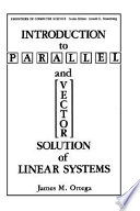 Introduction to parallel and vector solution of linear systems.