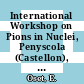 International Workshop on Pions in Nuclei, Penyscola (Castellon), 3-8 June, 1991 /