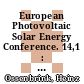 European Photovoltaic Solar Energy Conference. 14,1 : proceedings of the international conference held at Barcelona, Spain, 30 June - 4 July 1997 /