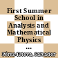 First Summer School in Analysis and Mathematical Physics : quantization, the Segal-Bargmann transform, and semiclassical analysis : First Summer School in Analysis and Mathematical Physics, Cuernavaca Morelos, Mexico, June 8-18, 1998 [E-Book] /