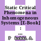 Static Critical Phenomena in Inhomogeneous Systems [E-Book] : Proceedings of the XX Karpacz Winter School of Theoretical Physics, February 20–March 3, 1984 Karpacz, Poland /