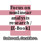 Focus on nonlinear analysis research / [E-Book]