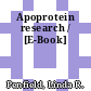 Apoprotein research / [E-Book]