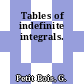 Tables of indefinite integrals.