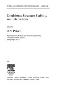 Emulsions [E-Book] : structure, stability and interactions /