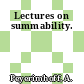 Lectures on summability.