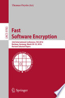 Fast Software Encryption [E-Book] : 23rd International Conference, FSE 2016, Bochum, Germany, March 20-23, 2016, Revised Selected Papers /