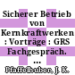Sicherer Betrieb von Kernkraftwerken : Vorträge : GRS Fachgespräch. 0004 : Köln, 30.10.80-31.10.80.