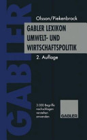Gabler-Lexikon Umwelt- und Wirtschaftspolitik /