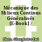 Mécanique des Milieux Continus Généralisés [E-Book] /