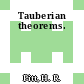 Tauberian theorems.