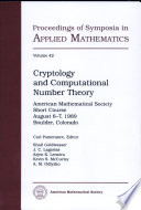 Cryptology and computational number theory : Cryptology and computational number theory: Summer AMS Meeting : Boulder, CO, 08.89 /
