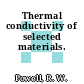 Thermal conductivity of selected materials.