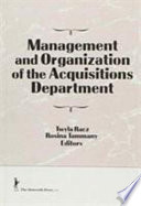 Management and organization of the acquisitions department.