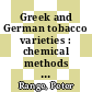 Greek and German tobacco varieties : chemical methods for the identification of tobacco cultivars [E-Book] /