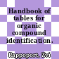 Handbook of tables for organic compound identification.