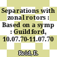 Separations with zonal rotors : Based on a symp : Guildford, 10.07.70-11.07.70 /