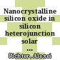 Nanocrystalline silicon oxide in silicon heterojunction solar cells [E-Book] /