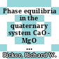 Phase equilibria in the quaternary system CaO - MgO - FeO - SiO2.