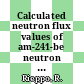 Calculated neutron flux values of am-241-be neutron sources at different distances from the face of the source.