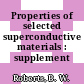 Properties of selected superconductive materials : supplement 1978.
