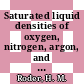 Saturated liquid densities of oxygen, nitrogen, argon, and parahydrogen /