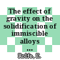 The effect of gravity on the solidification of immiscible alloys : Proceedings of an RIT/ESA/SSC workshop : Järva-Krog, 18.01.1984-20.01.1984.
